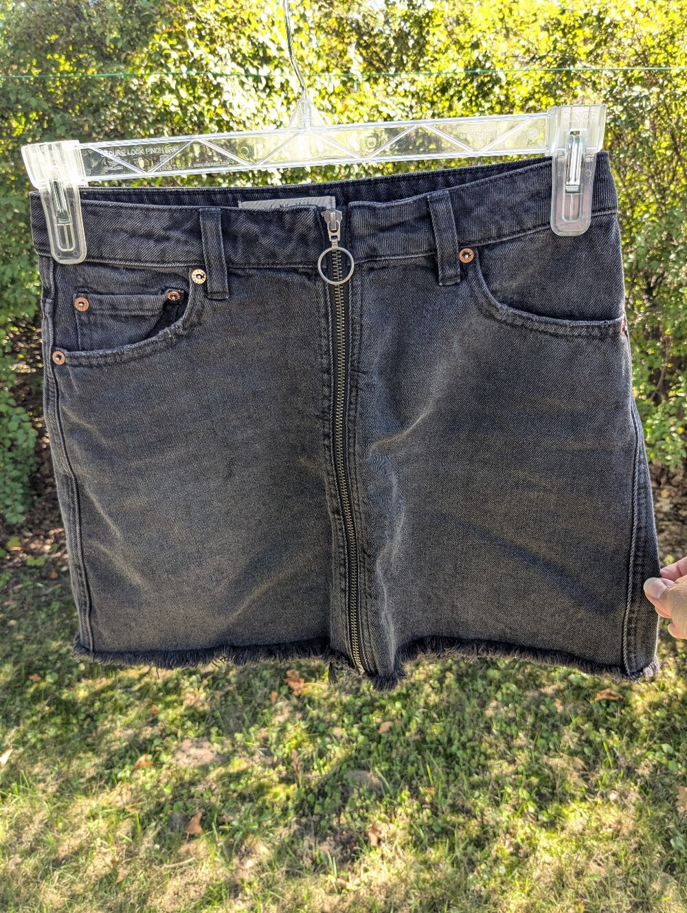 FREE PEOPLE We The Free Black Denim Skirt, Sz 26, EUC!!!